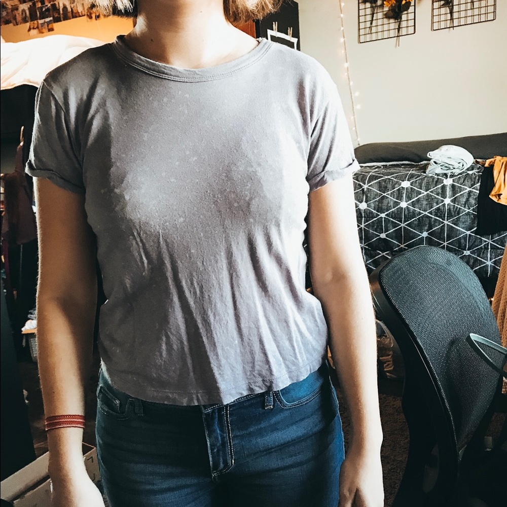 purple crop top